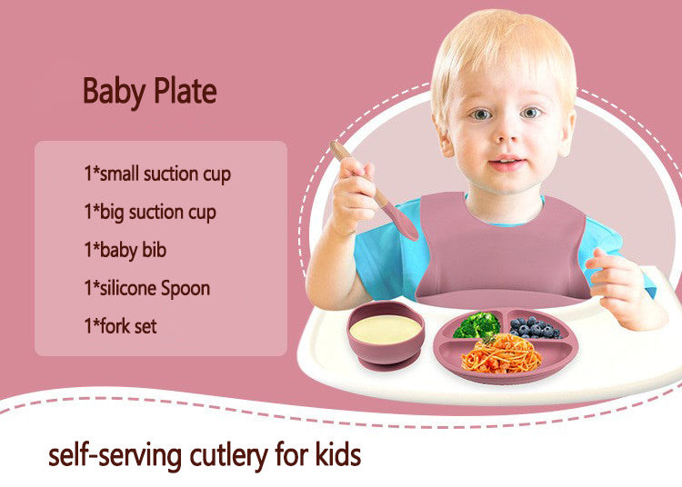 Mamalink Suction Plates for Babies & Toddlers 100% Silicone Plates Stay Put with Suction Feature Divided Design